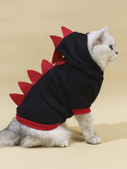 QWINEE sudadera dinosaurio para perro, cierre fácil para poner y quitar