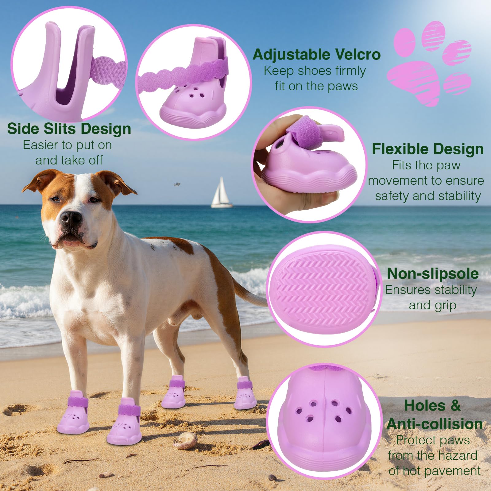QXAPA botas para perros con ventilación para patitas cómodas.