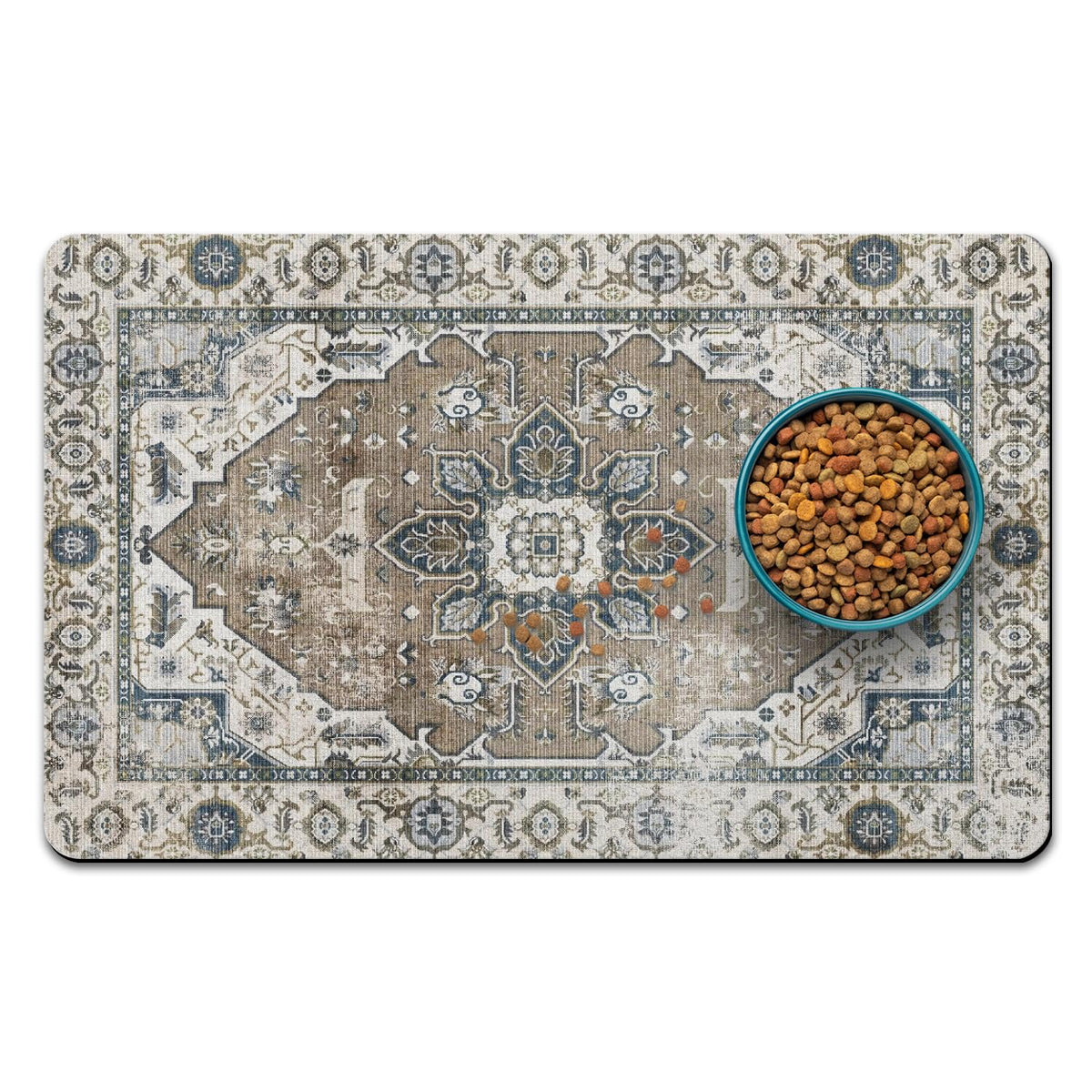 Alfombrilla QXWREL para comida de perro que absorbe líquidos y se seca rápido.
