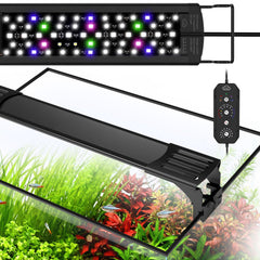 Luz QZQ para acuario con espectro completo realza color y salud de plantas.