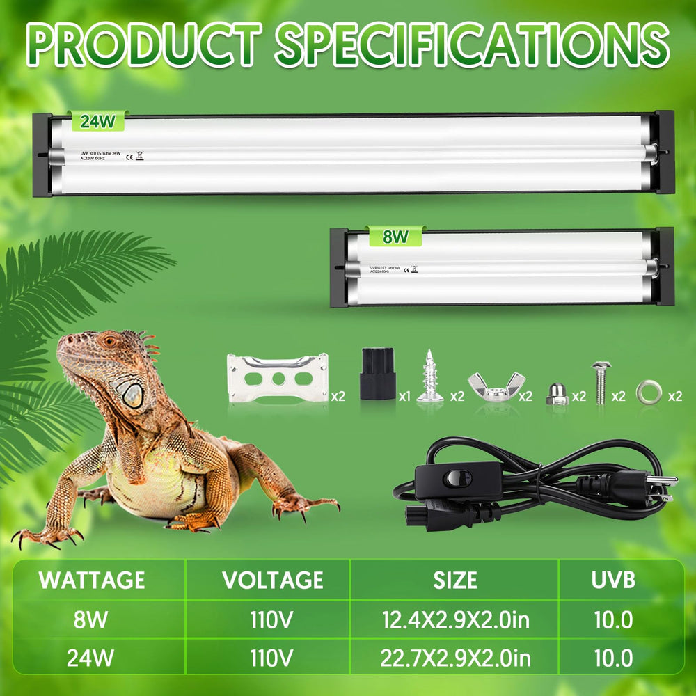 Cable desmontable de QZQ T5 UVB facilita la instalación en terrarios.