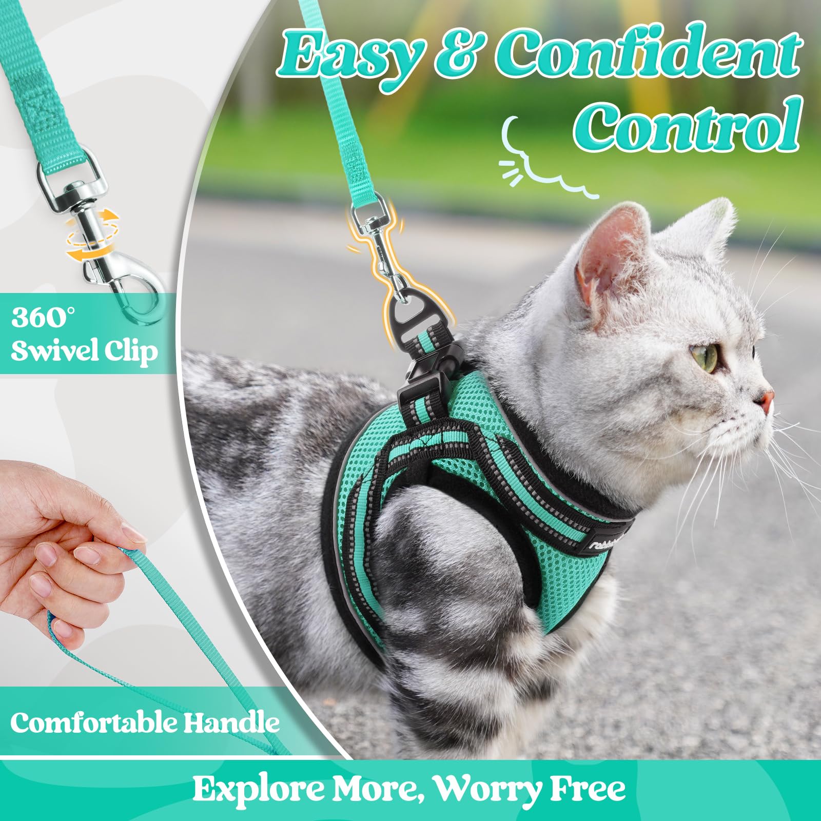 rabbitgoo ajuste-arnes-gato-4-strap se adapta al crecimiento.