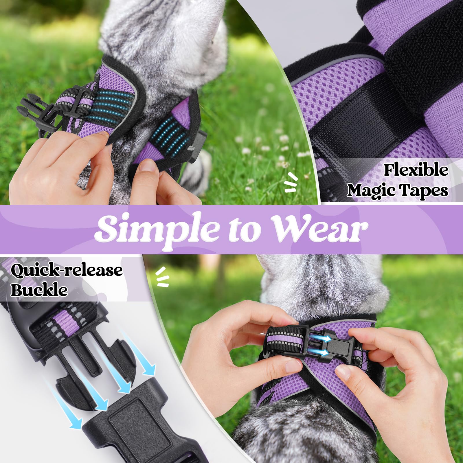rabbitgoo arnés ajustable con reflectivo para visibilidad nocturna