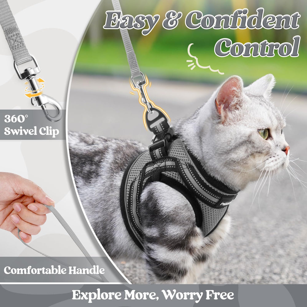 Arnés rabbitgoo estilo chaleco anti escape para gatos pequeños.