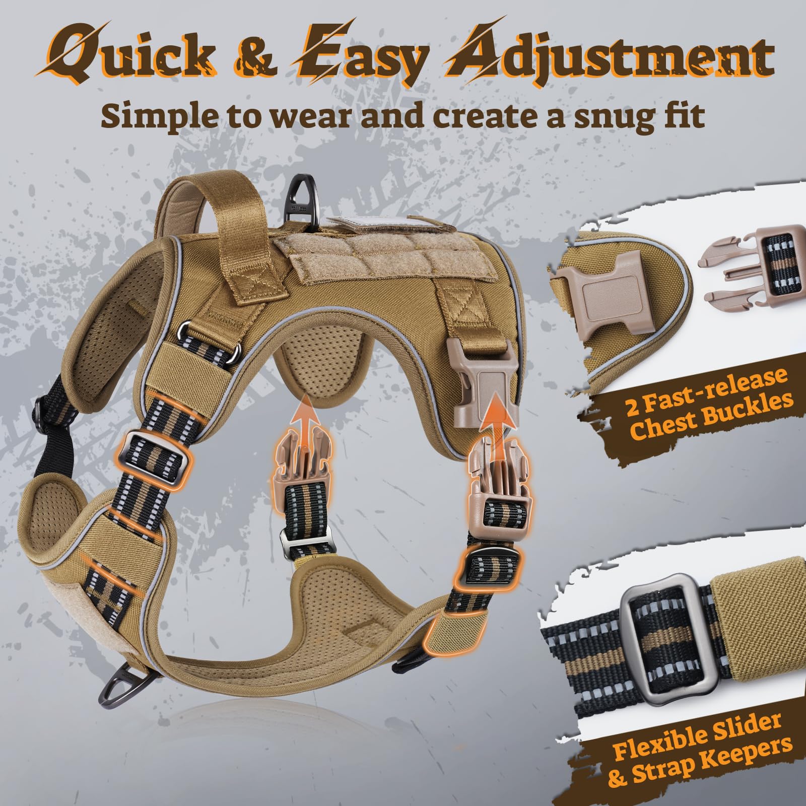 Arnés rabbitgoo con sistema Molle para accesorios y agua