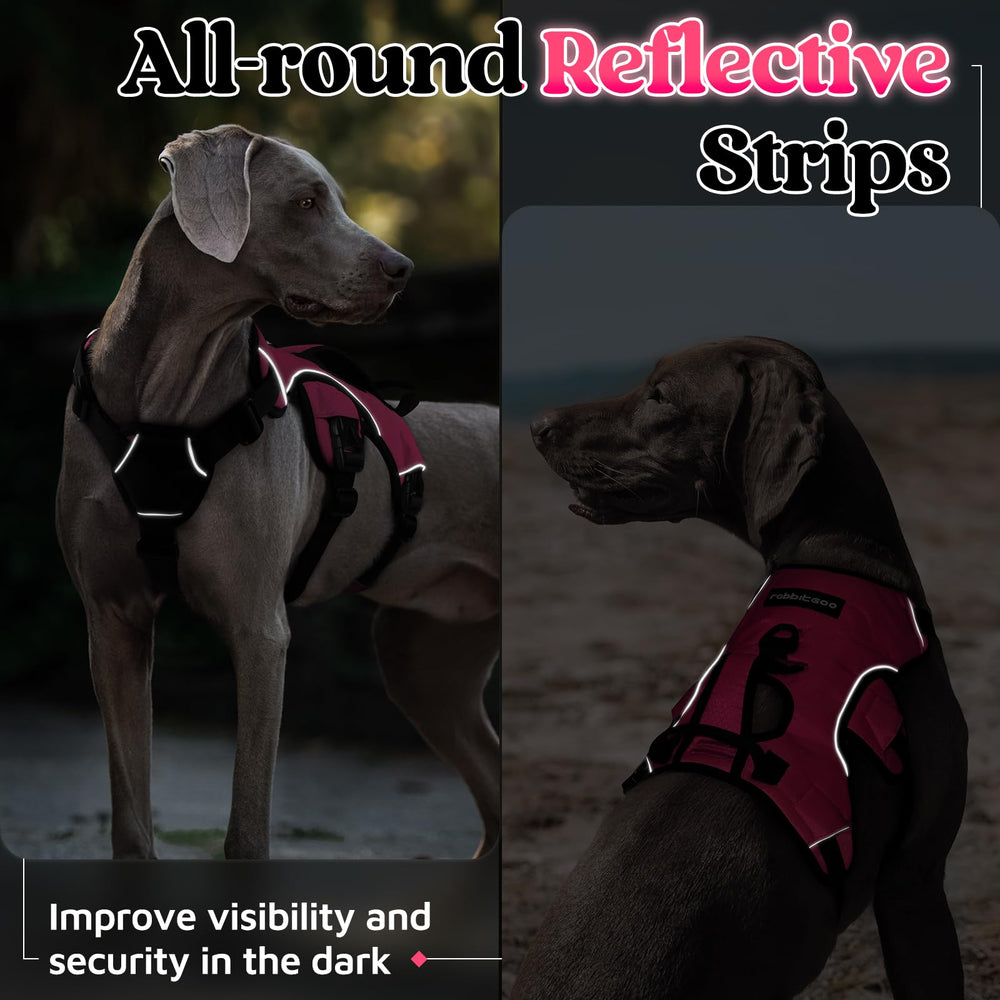 Arnés para perros grandes Rabbitgoo rosa, ideal para caminar y entrenar