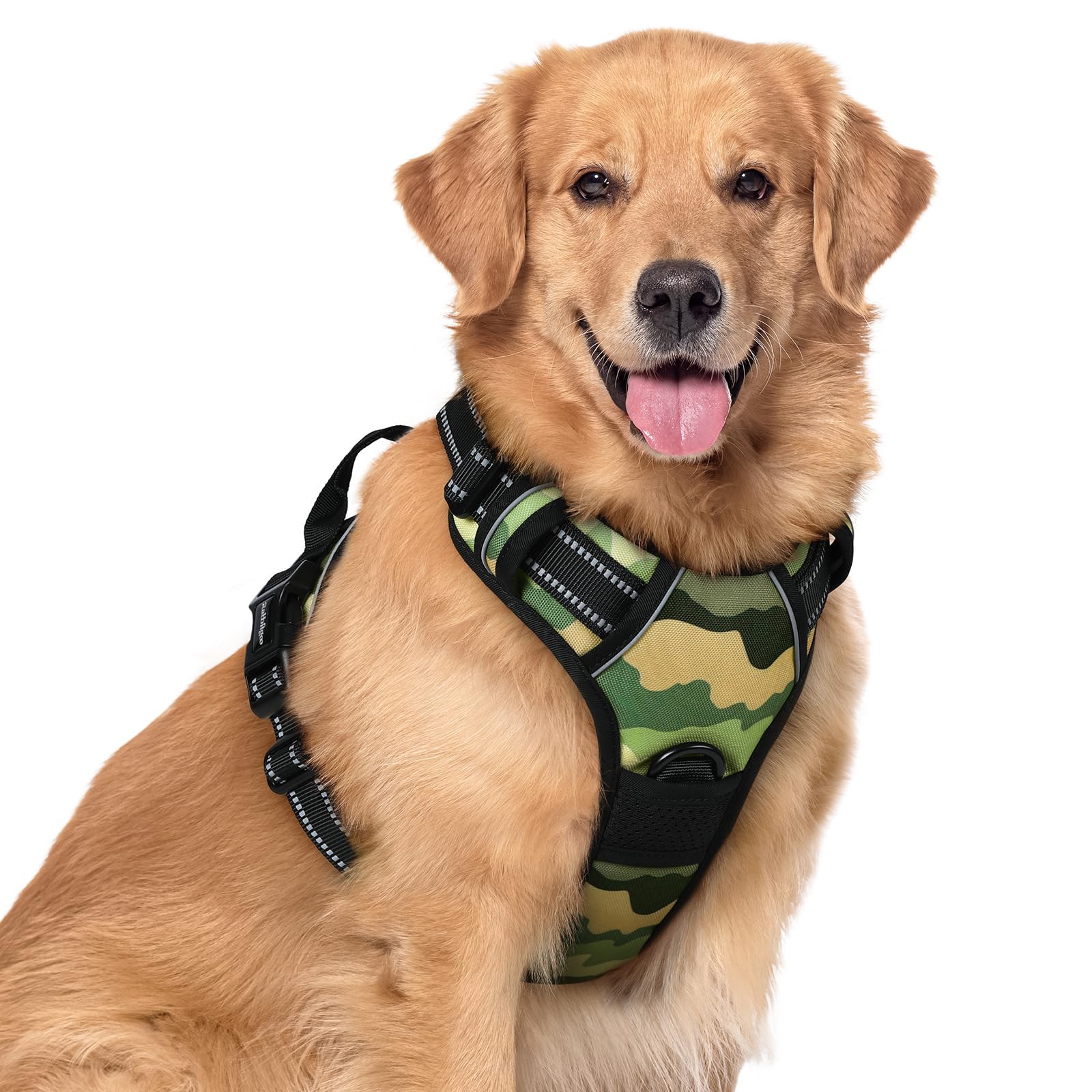 Arnés rabbitgoo sin tirones para perros grandes, verde montaña XL, para paseos seguros