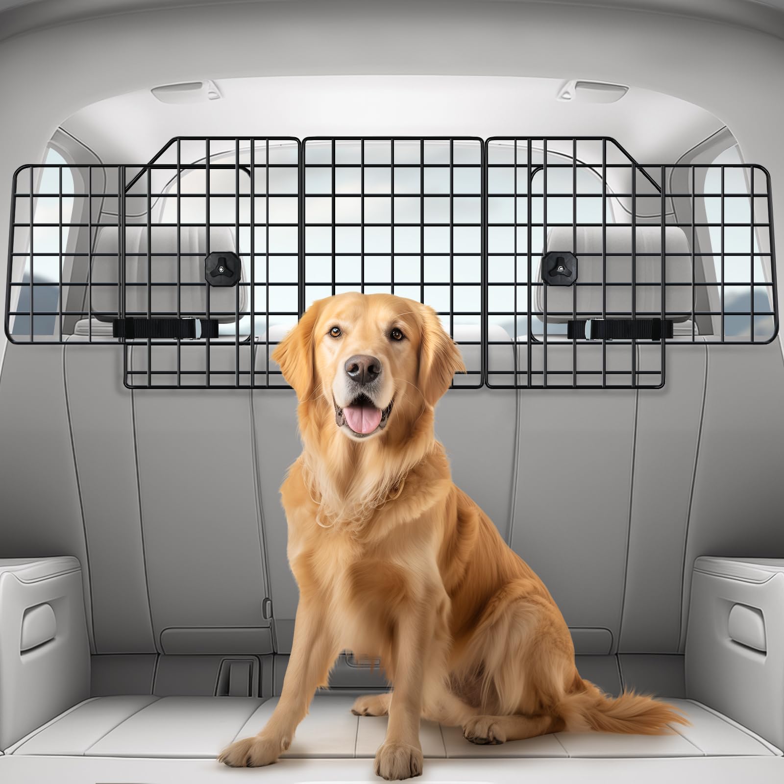 Rabbitgoo Barrera: panel principal de malla reforzada para mantener al perro en la parte trasera.