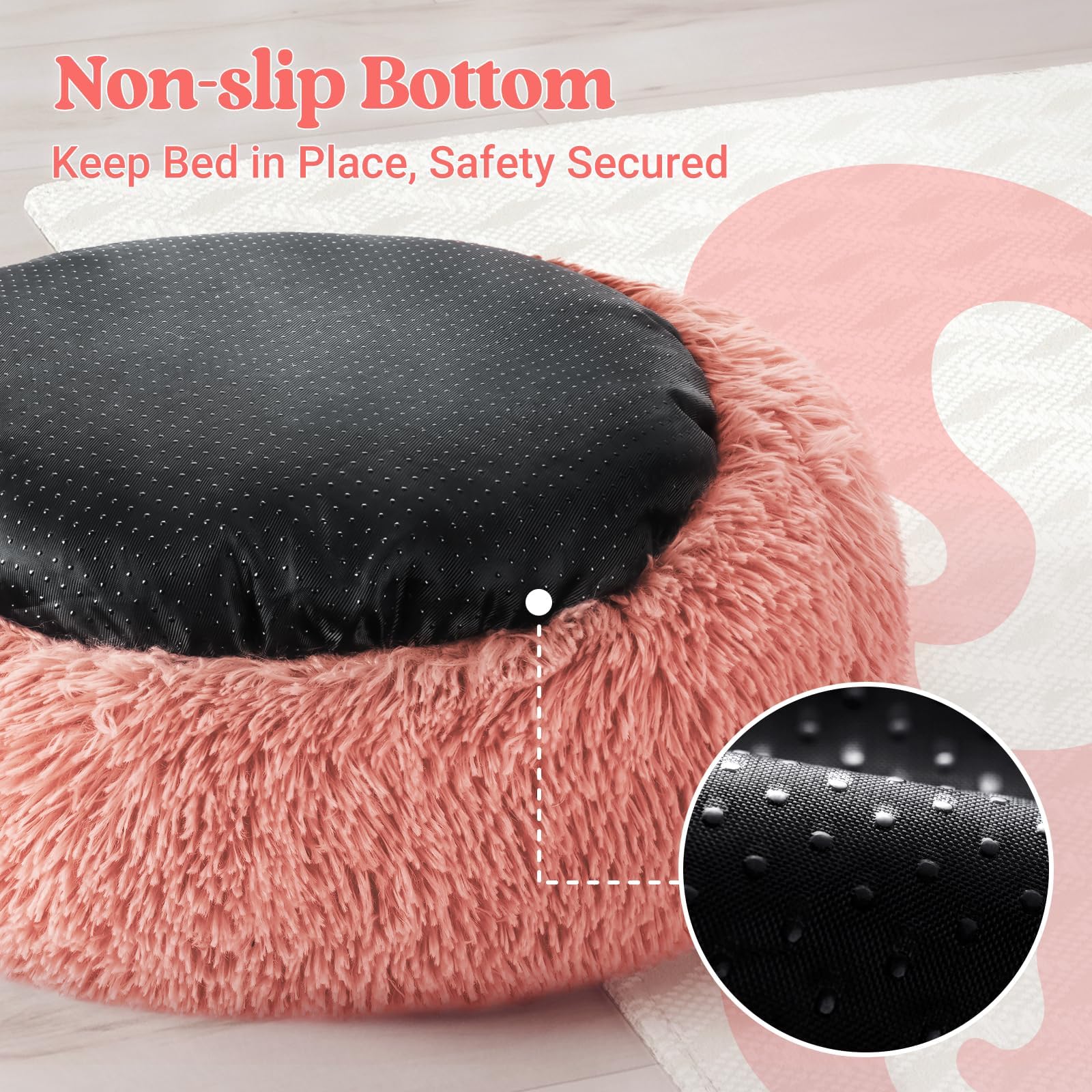Funda lavable a máquina de Rabbitgoo rosa, limpieza fácil