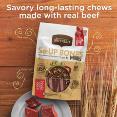 Rachael Ray Nutrish Sopa Huesos Minis carne y cebada, sabor intenso y masticable.
