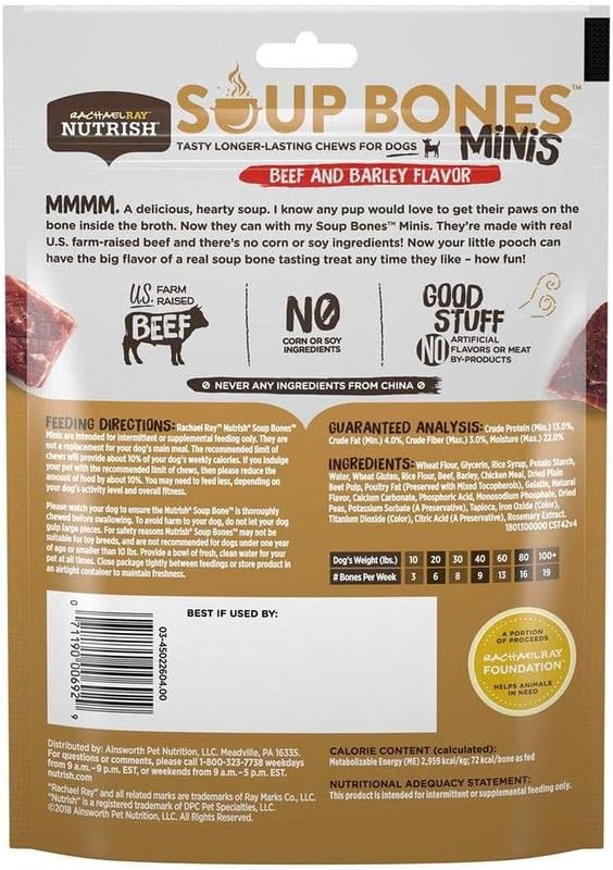 Rachael Ray Nutrish Sopa Huesos Minis centro tierno para una masticación agradable.