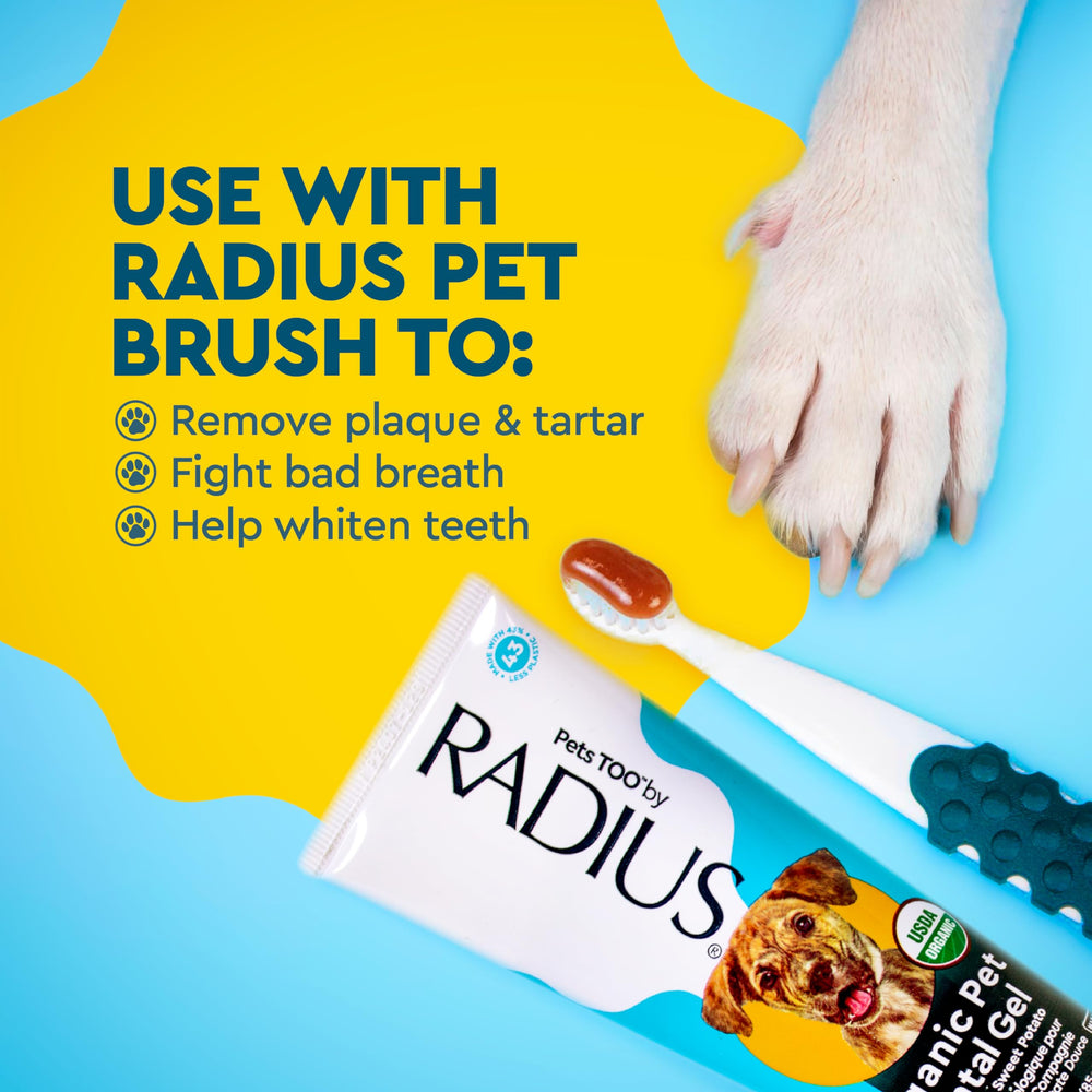Ingredientes naturales sin xilitol: RADIUS pasta dental canina orgánica para uso seguro.