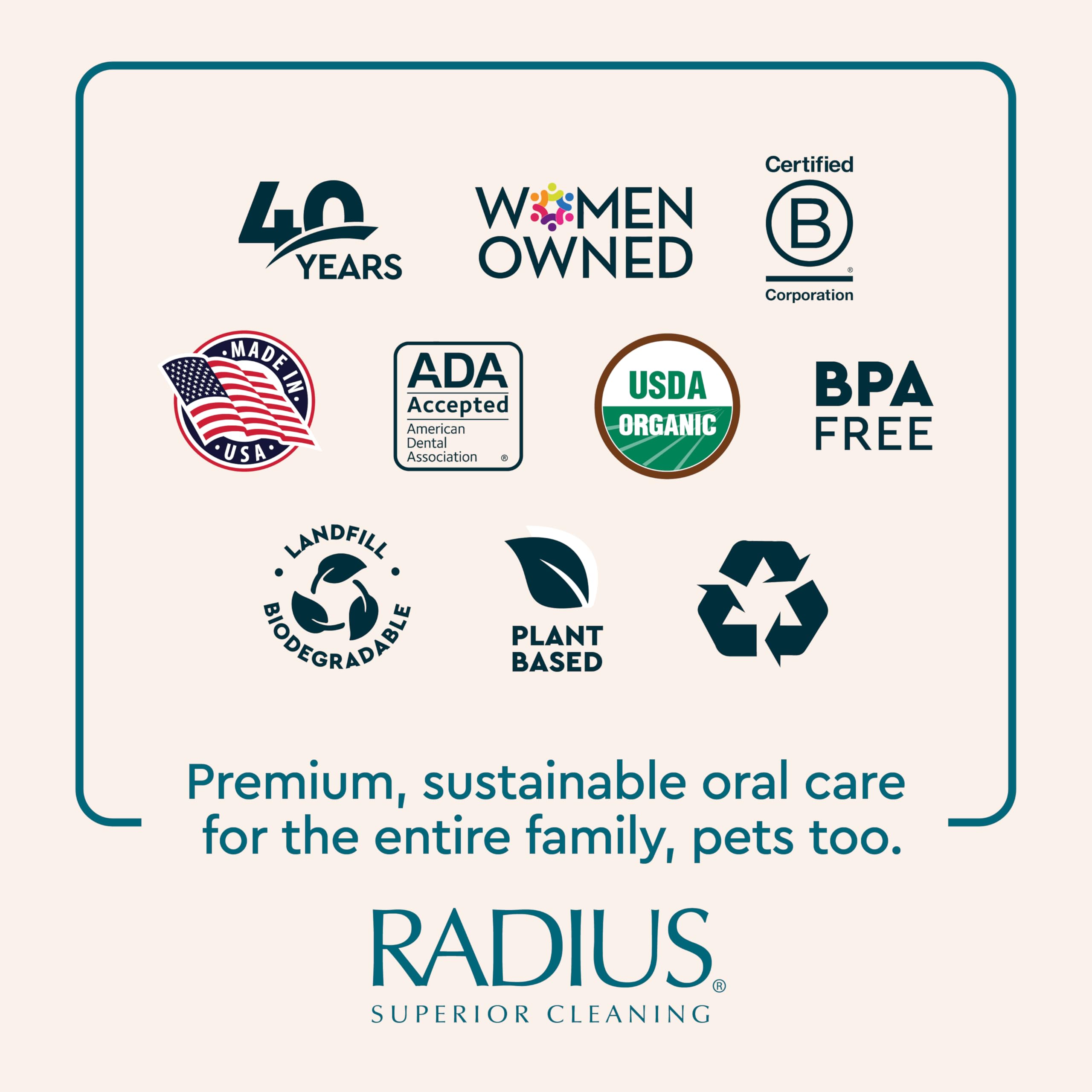 Fórmula sin químicos: RADIUS pasta dental canina orgánica para higiene diaria.