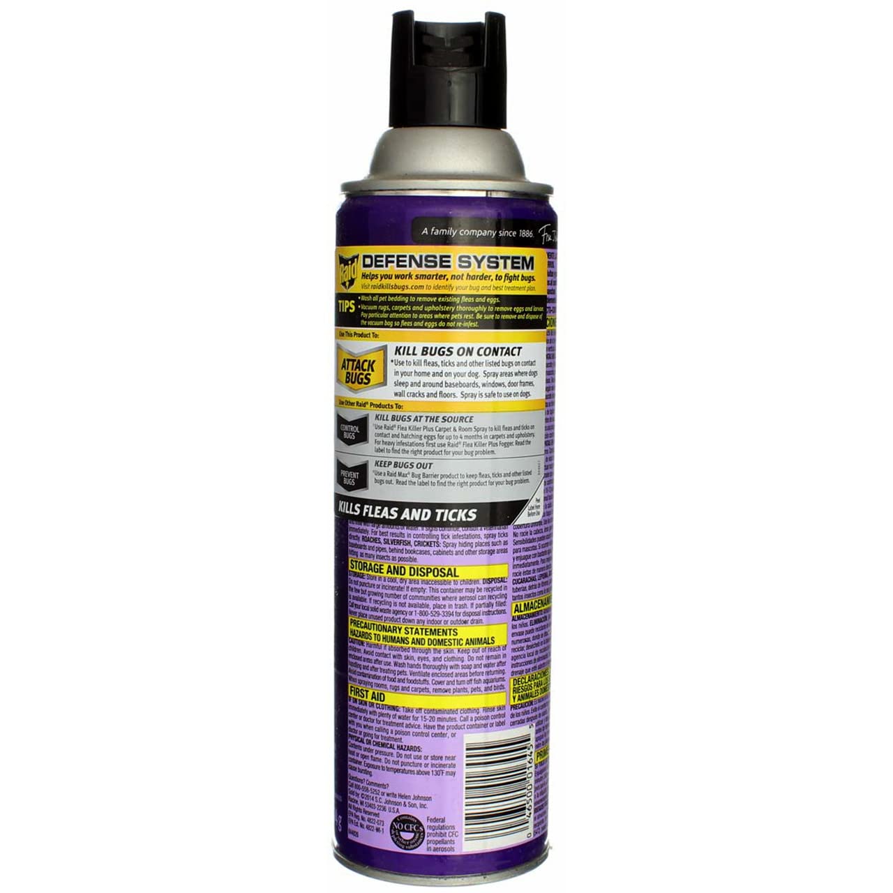 Raid Eliminador de pulgas: control duradero en superficies tratadas.