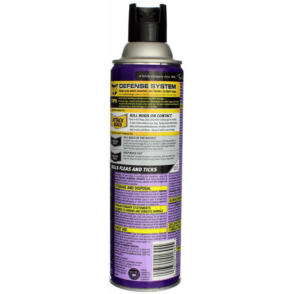 Raid Eliminador de pulgas: control duradero en superficies tratadas.
