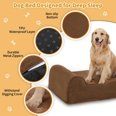 Rainmr cama ortopédica con funda de microsuede suave para un descanso cómodo