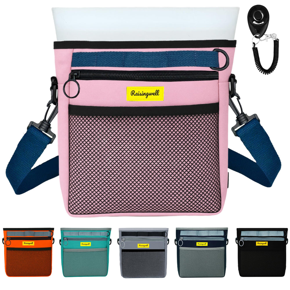 Raisingwell bolsa-premios-perro con cierre-magnetico para paseos seguros y prácticos.