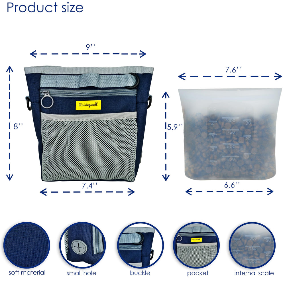 Raisingwell bolsa de silicona 4 tazas ofrece almacenamiento limpio y extra para premios.