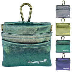 Raisingwell bolsa de snacks para perro en bronce con mosquetón, ideal para paseos sin manos.