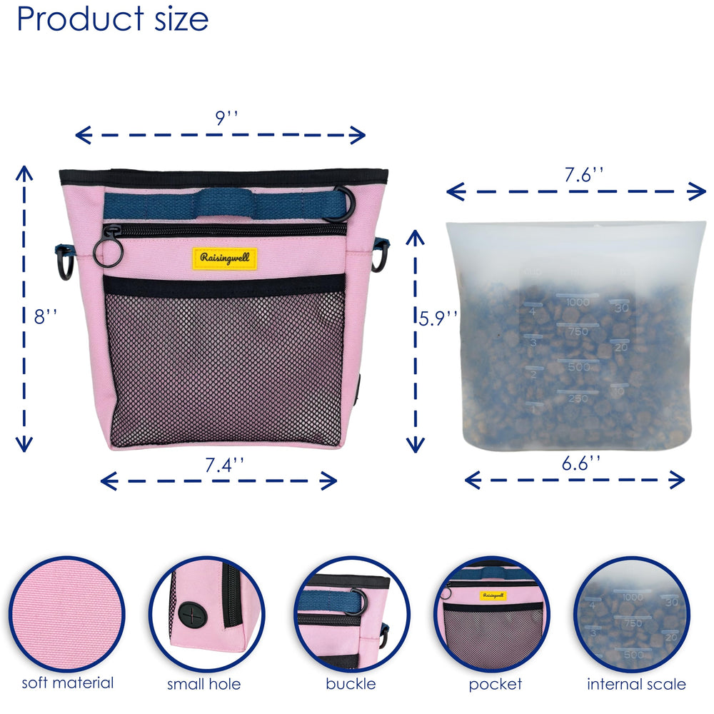 Raisingwell bolsita-silicona capacidad 4 tazas para premios, ideal durante entrenamientos al aire libre.
