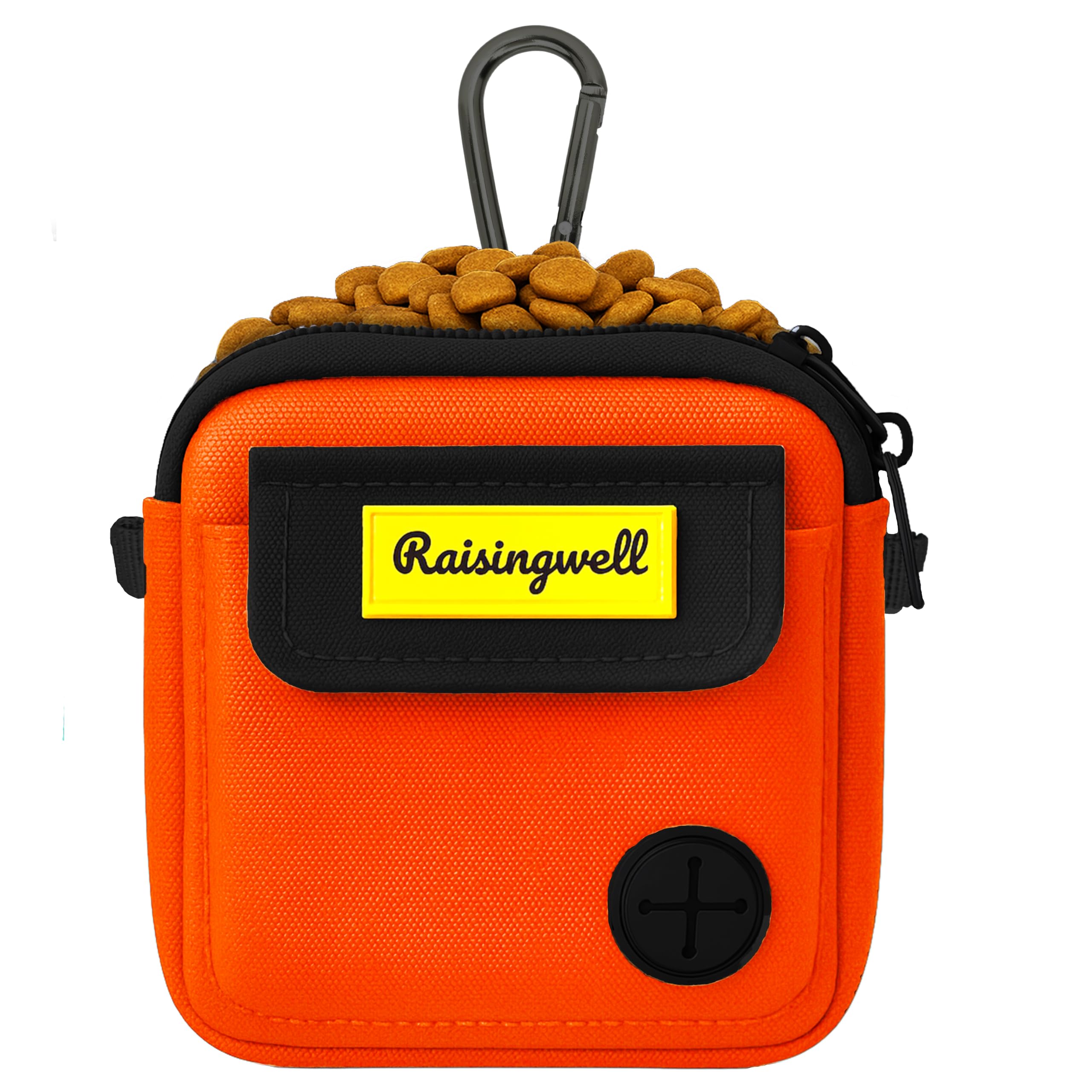 Raisingwell bolsa-premios-perro azul con cierre seguro para paseos.
