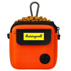 Raisingwell bolsa-premios-perro azul con cierre seguro para paseos.