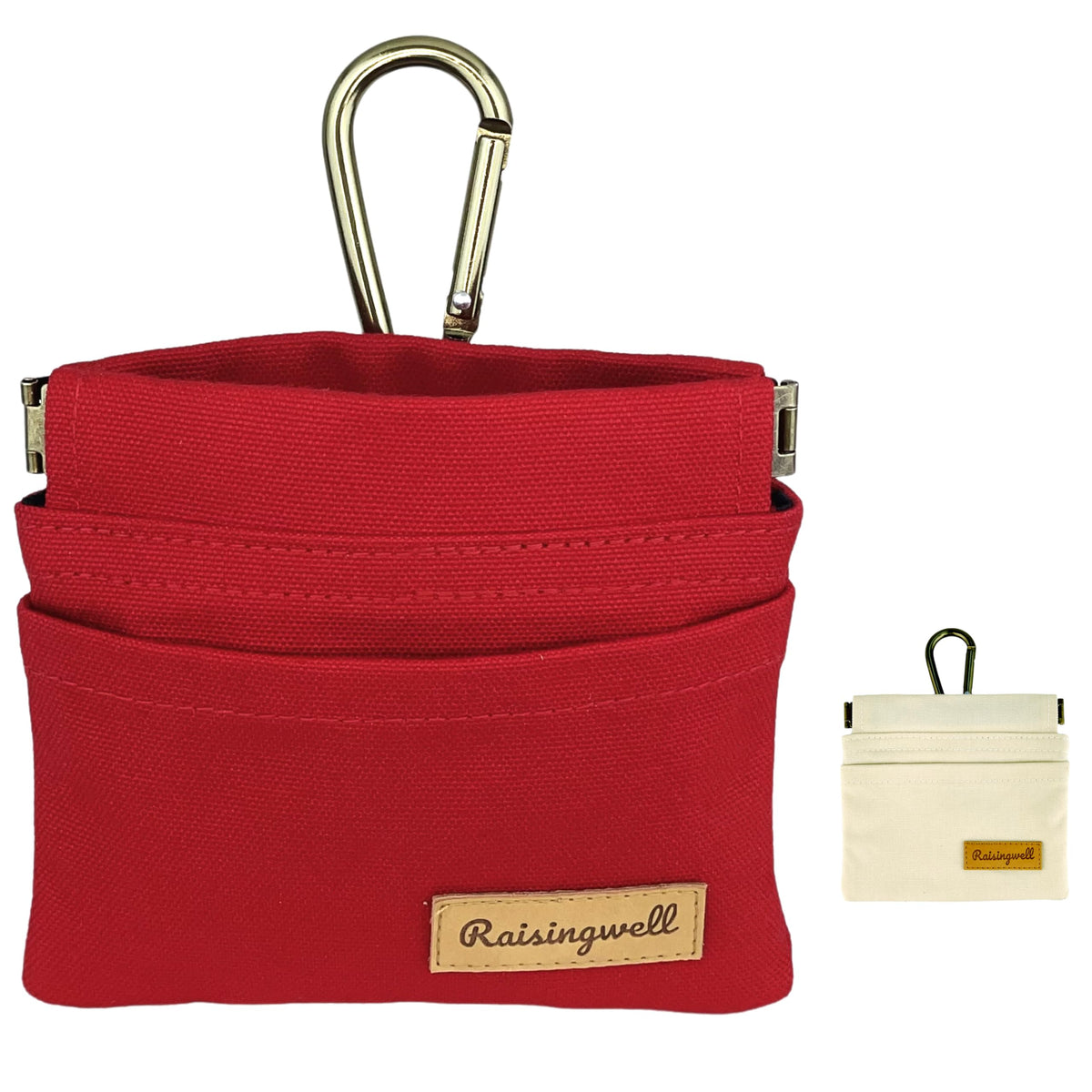 Raisingwell bolsa de premios para perros con diseño de una mano, útil en paseos.