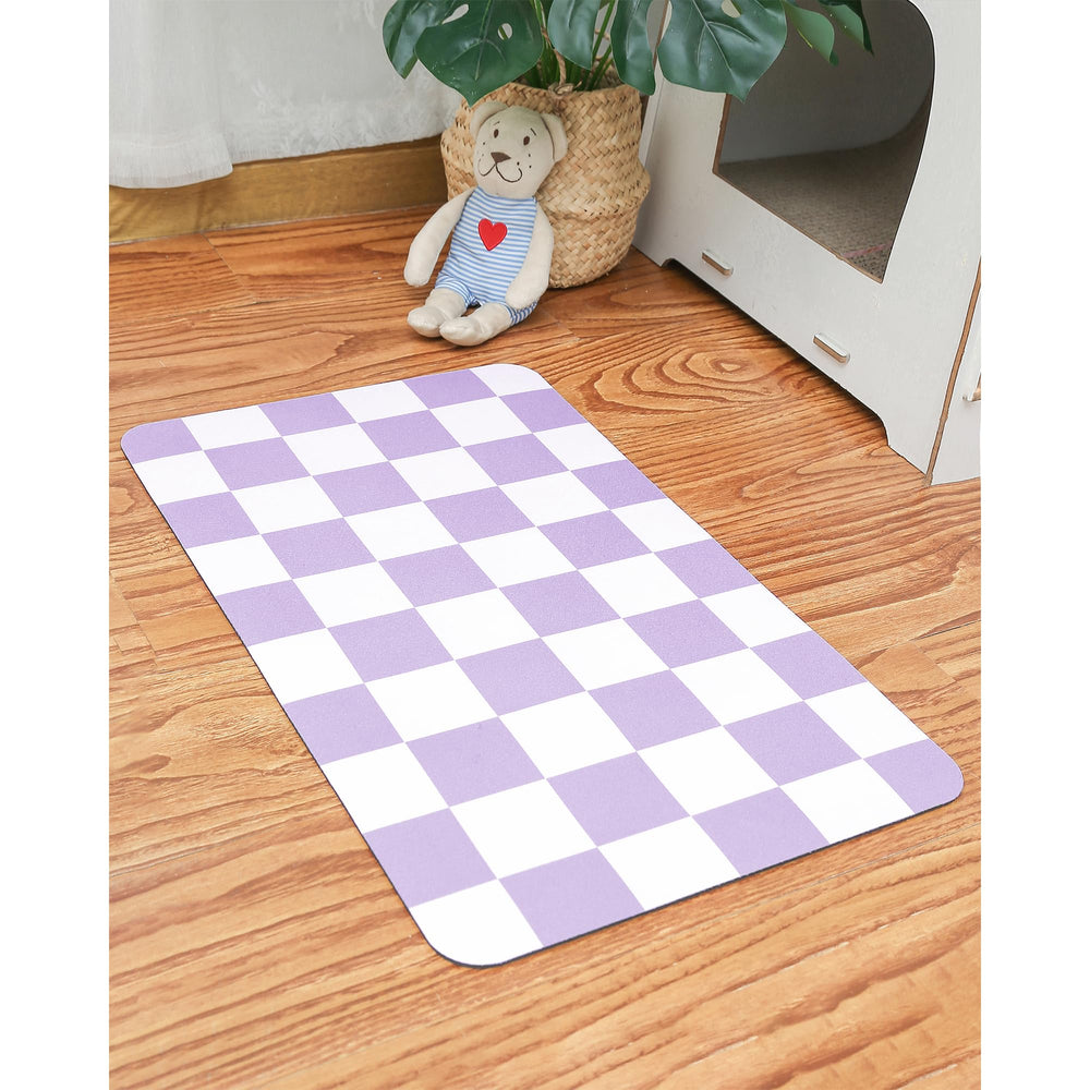 Ralxion tapete púrpura cuadritos, ideal para perros y gatos, duradero y fácil de limpiar.
