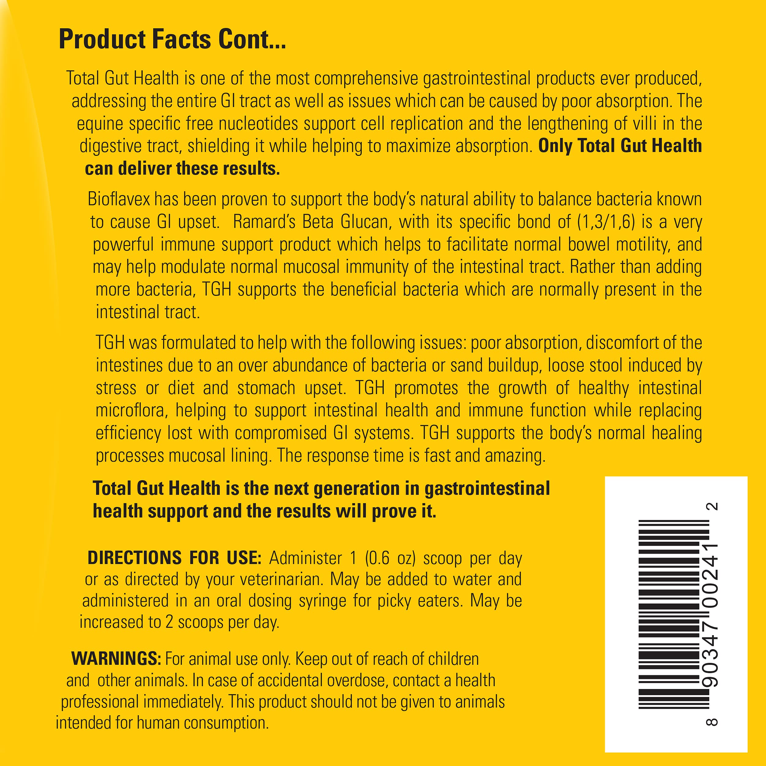 Ramard Total Gut Health, etiqueta-detalle, ingredientes clave para la salud intestinal.