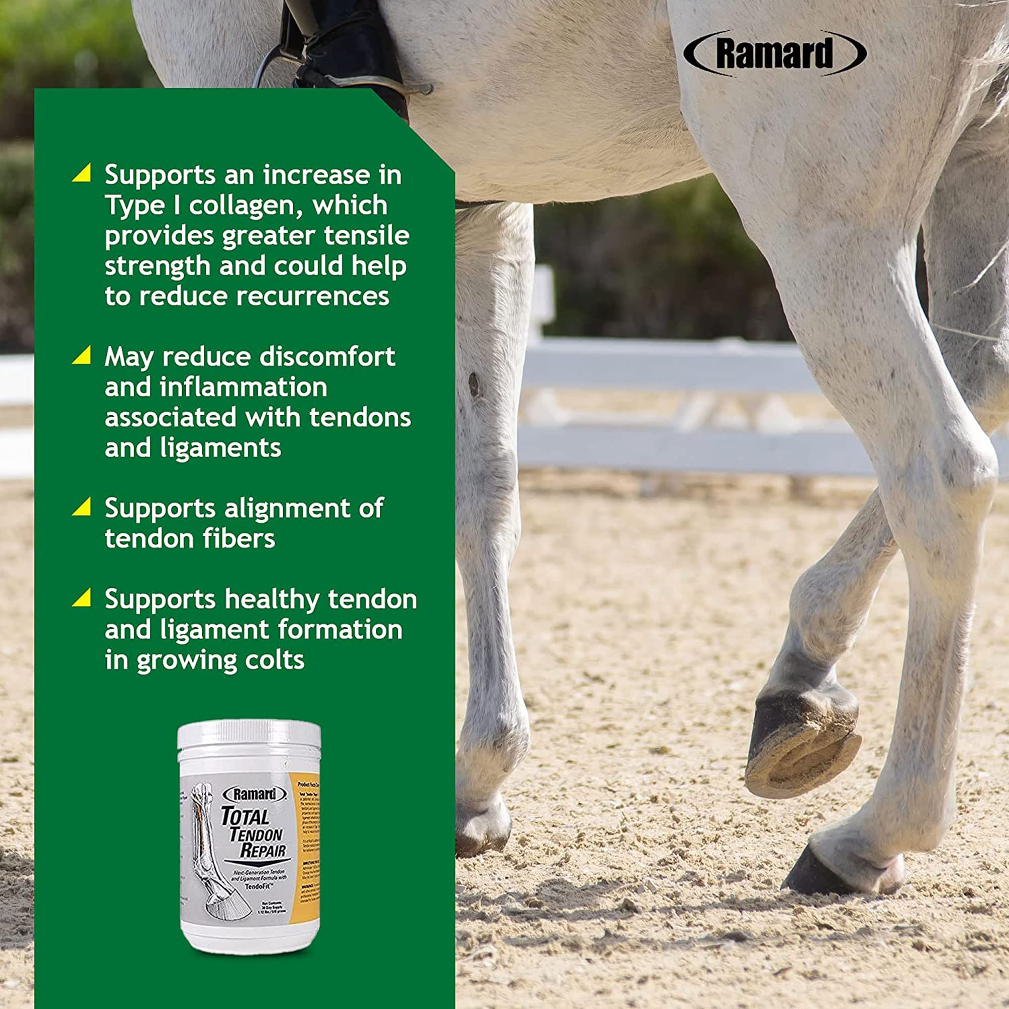 Ramard Total Tendon Repair, mezcla en cuenco para uso diario de caballos.