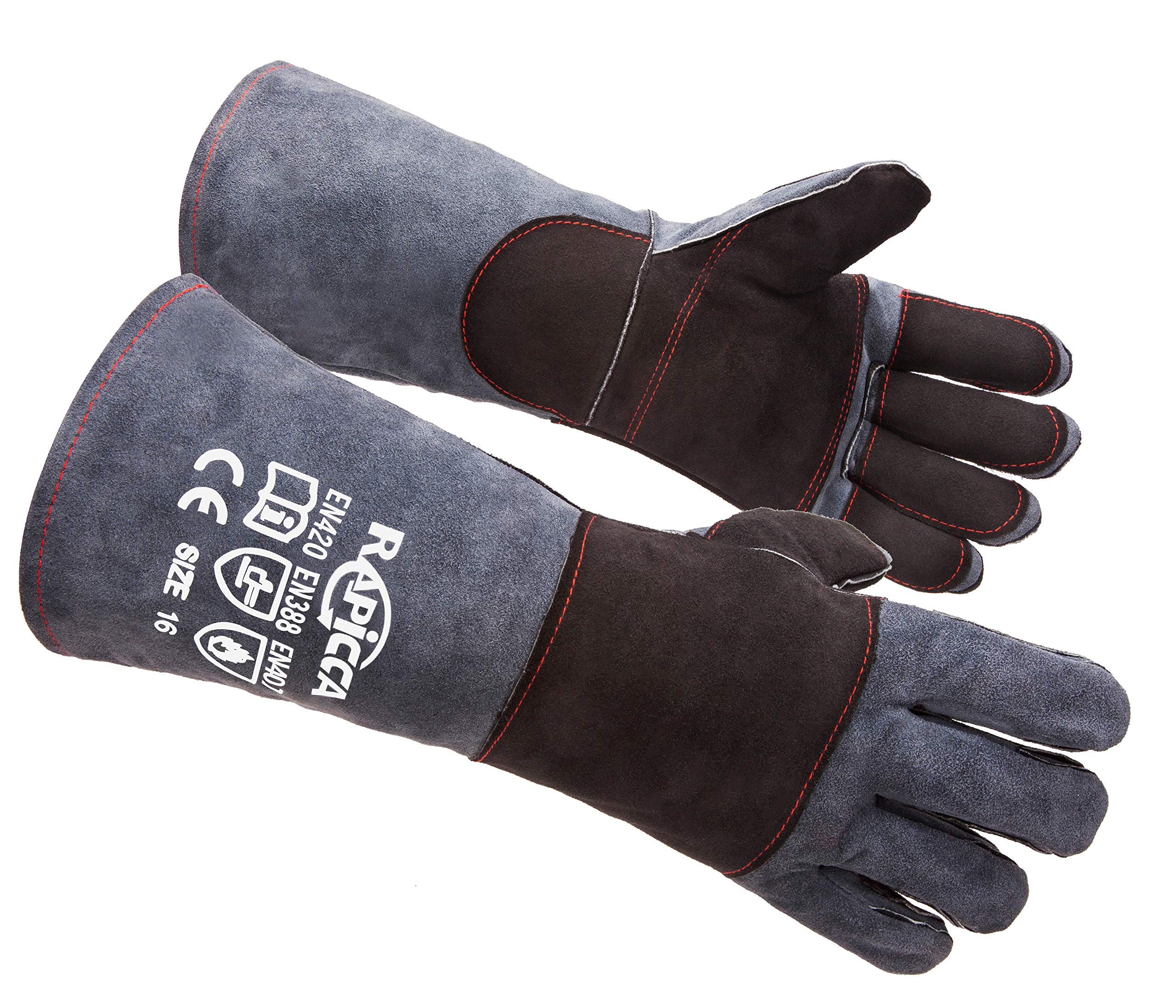 Guantes RAPICCA de manejo animal con doble cuero para protección al agarrar