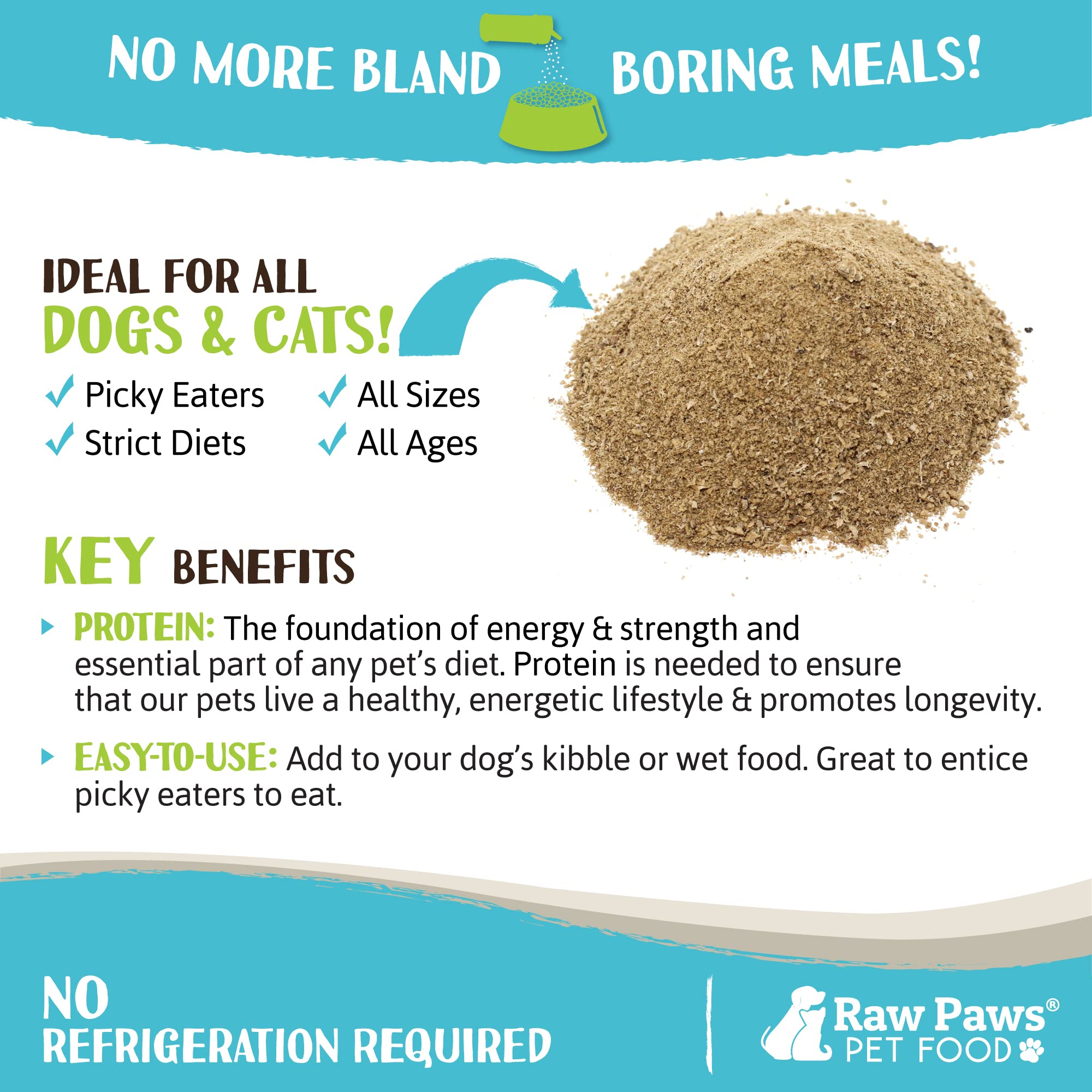 Raw Paws contiene nutrientes clave para la dieta de mascotas