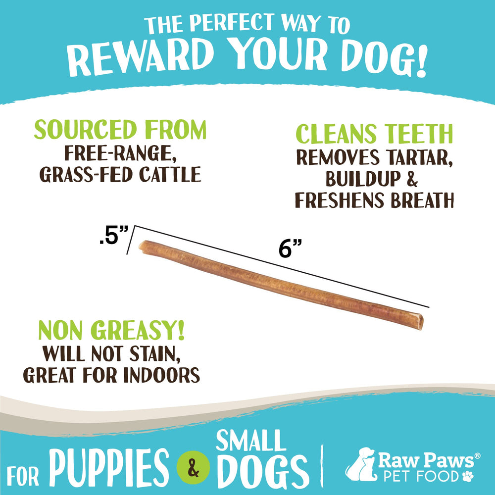 Raw Paws pizzle de ganado, único ingrediente, opción natural para perros activos.
