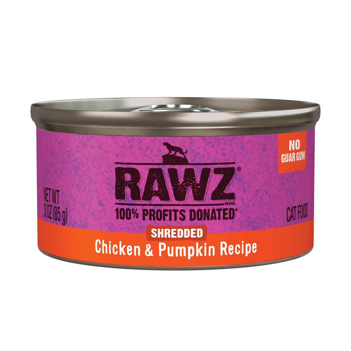 Rawz alimento en lata para gato, pollo y calabaza, sabor real ideal para la dieta diaria.