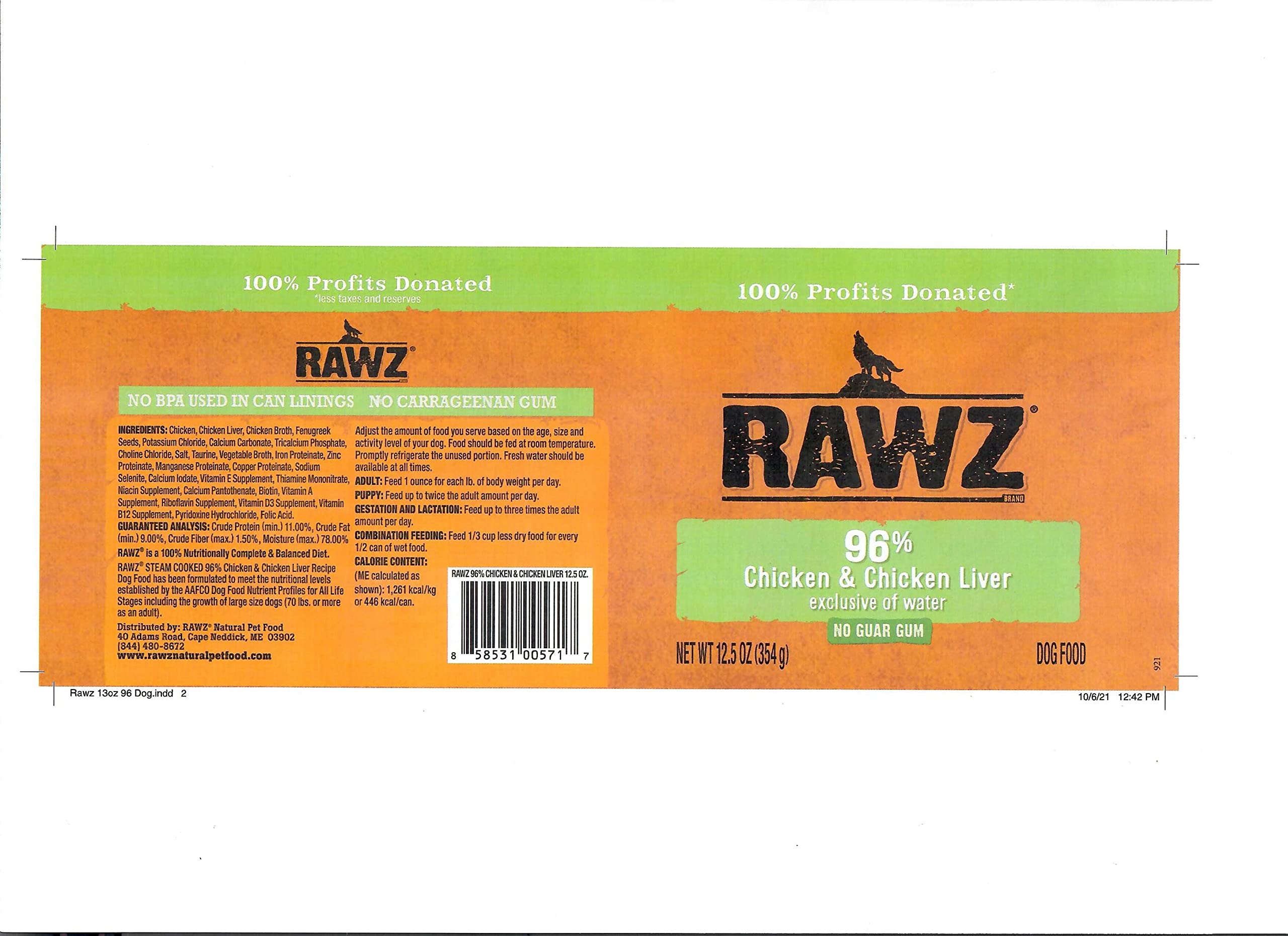 Rawz alimento perro sin aglutinantes, opción más limpia.