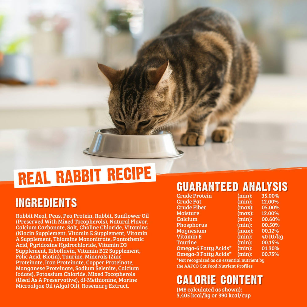 Rawz conejo crudo para gatos, hecho en EE. UU., apoyo a producción local.