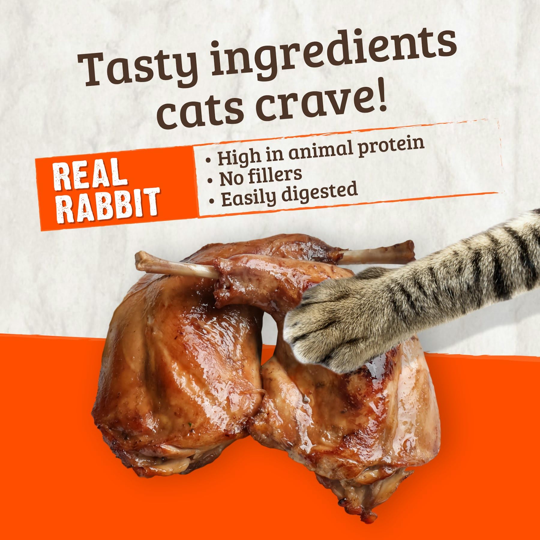 Rawz conejo crudo para gatos, libre de lácteos, trigo y otros alérgenos.