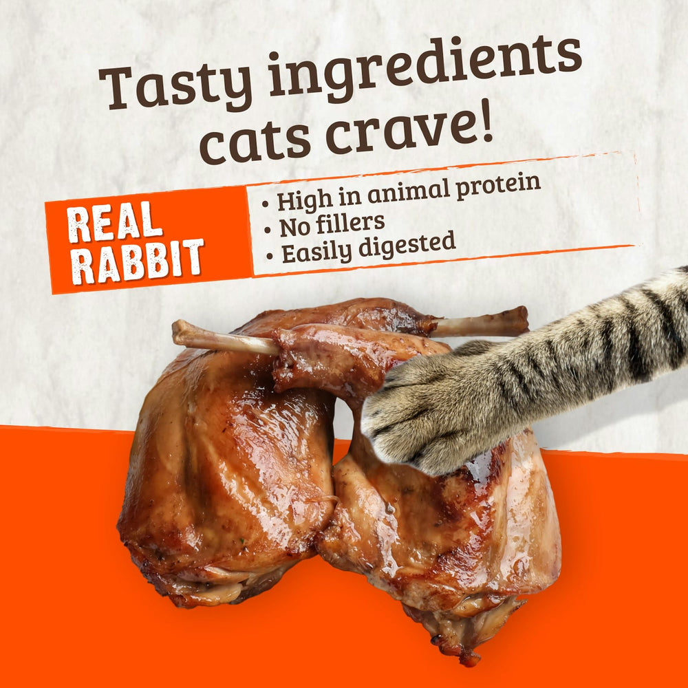 Rawz conejo crudo para gatos, libre de lácteos, trigo y otros alérgenos.