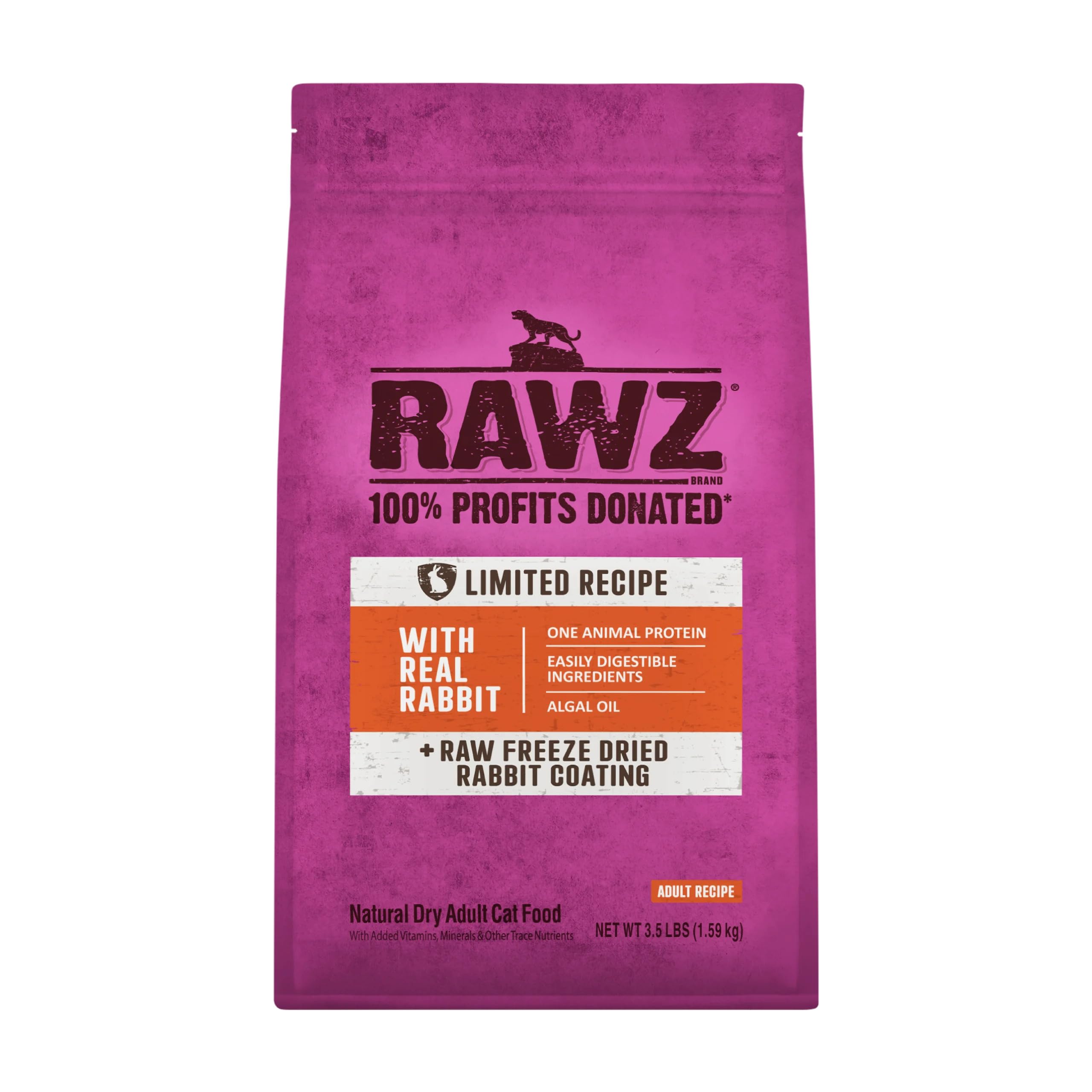 Rawz conejo real croquetas secas para gatos, proteína única de calidad