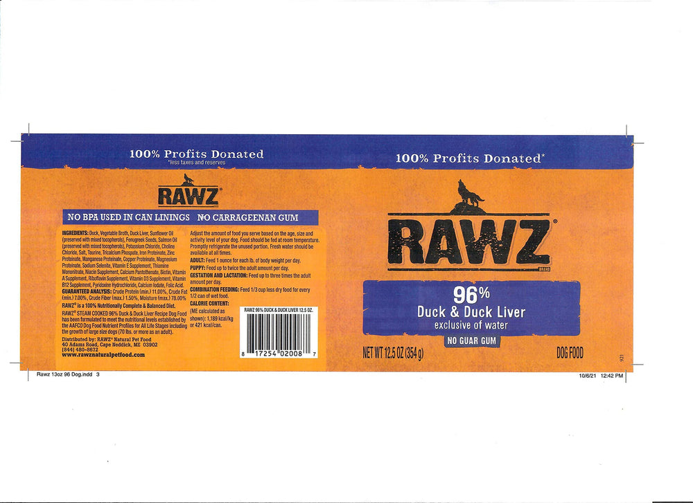 Rawz envase interior sin BPA para mayor seguridad.
