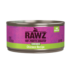 Rawz gato conserva desmenuzado pollo, proteína real en cada bocado.
