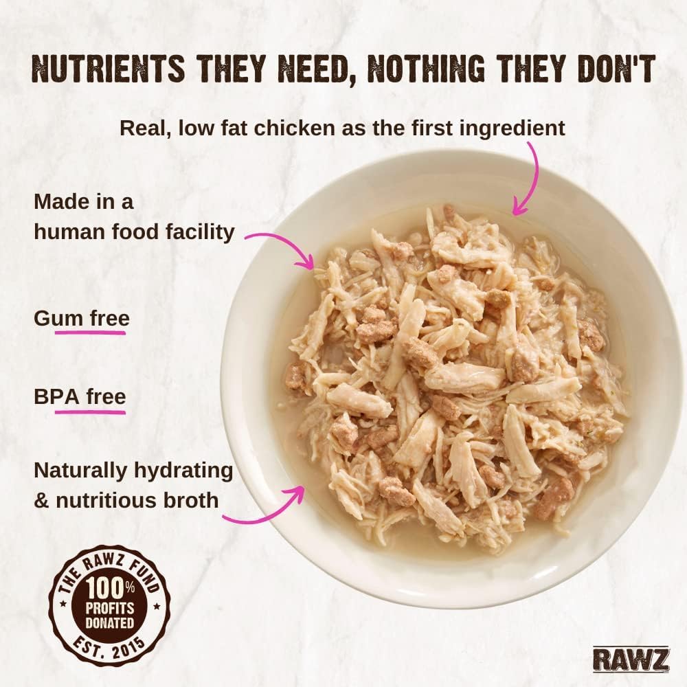 Rawz ingredientes reales: carne real en cada porcion para gatos.