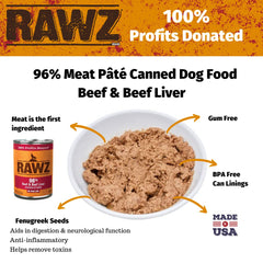 Rawz lata 96 hígado de res: sabor y nutrientes para perros exigentes.