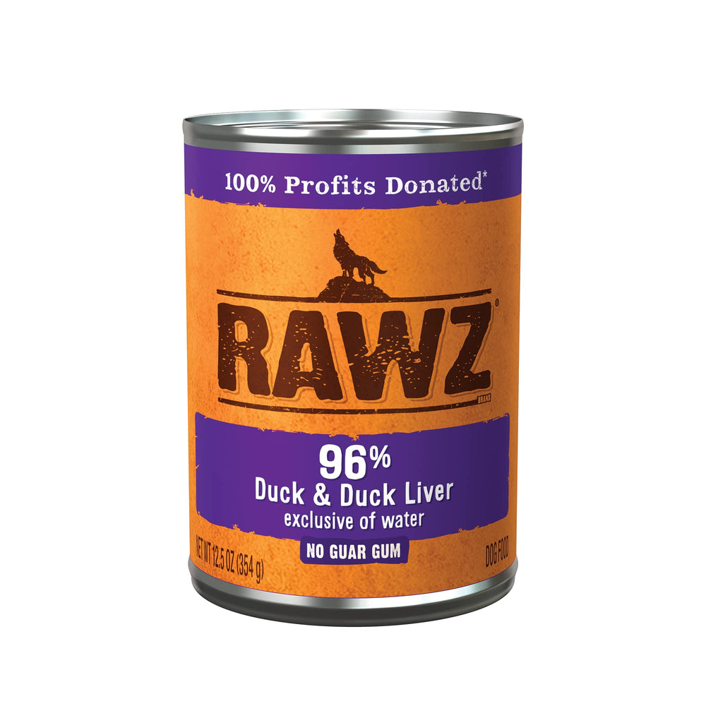 Rawz lata pato-higado para perros, presentación 12.5 oz, alimento completo.