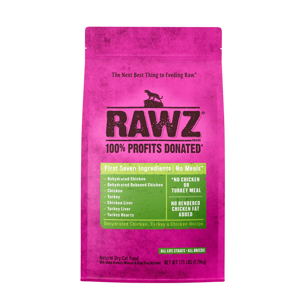 Rawzreg bolsa de 1.75 lb para gatos, porciones prácticas para la alimentación diaria.