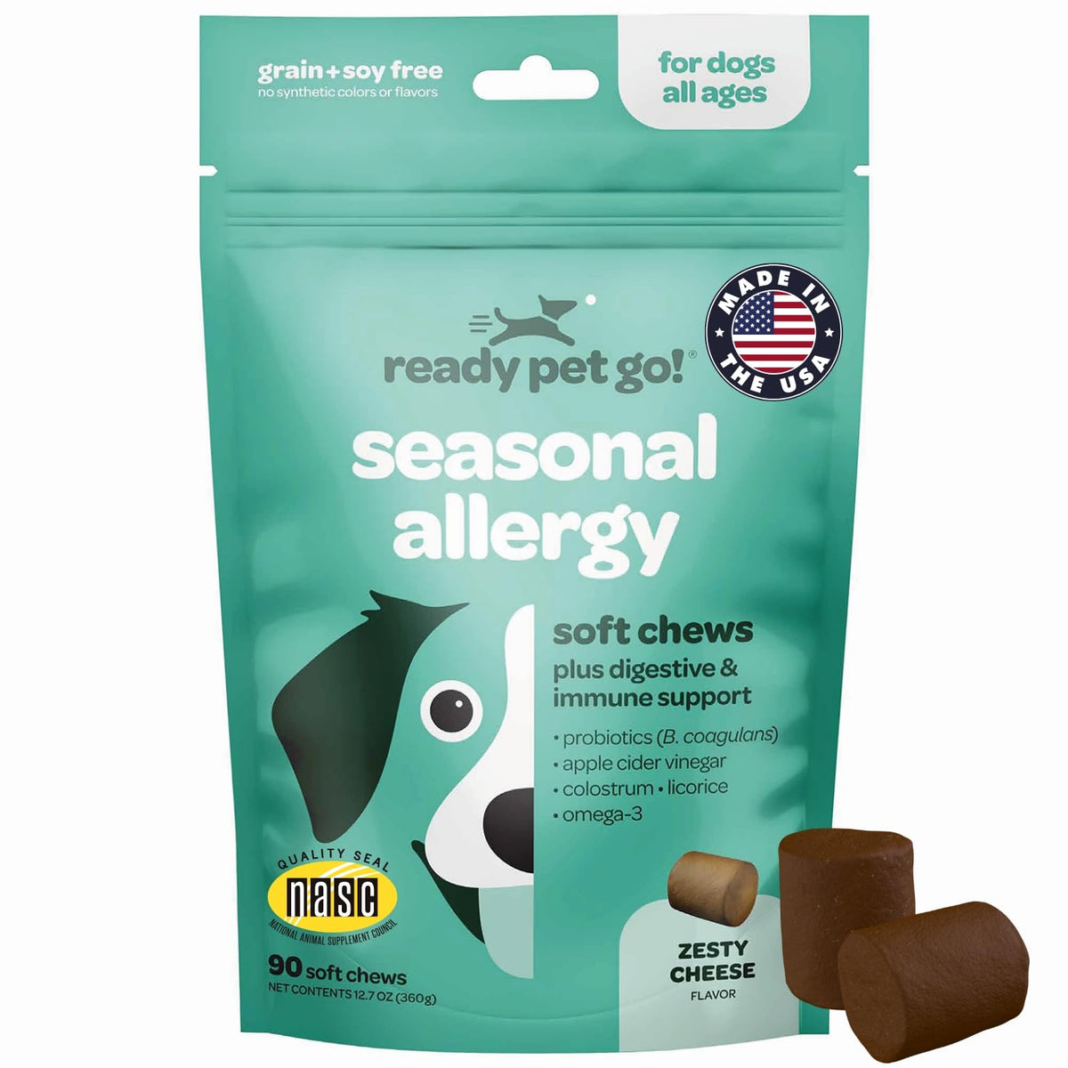 Ready Pet Go! inmunidad para perros, chuches en bote, apoyo a piel y pelaje