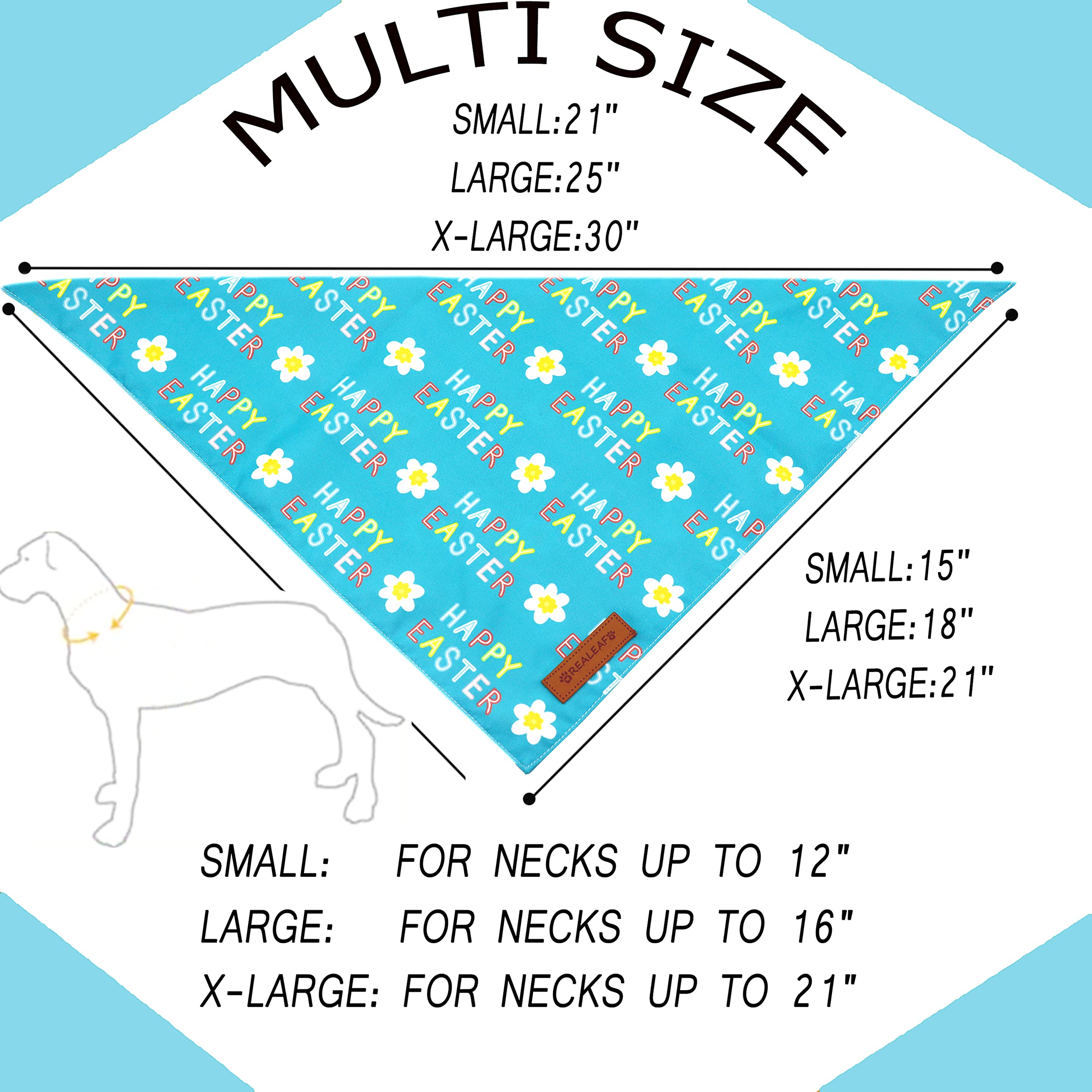 Realeaf bandana Pascua para perro, accesorio reversible para looks variados
