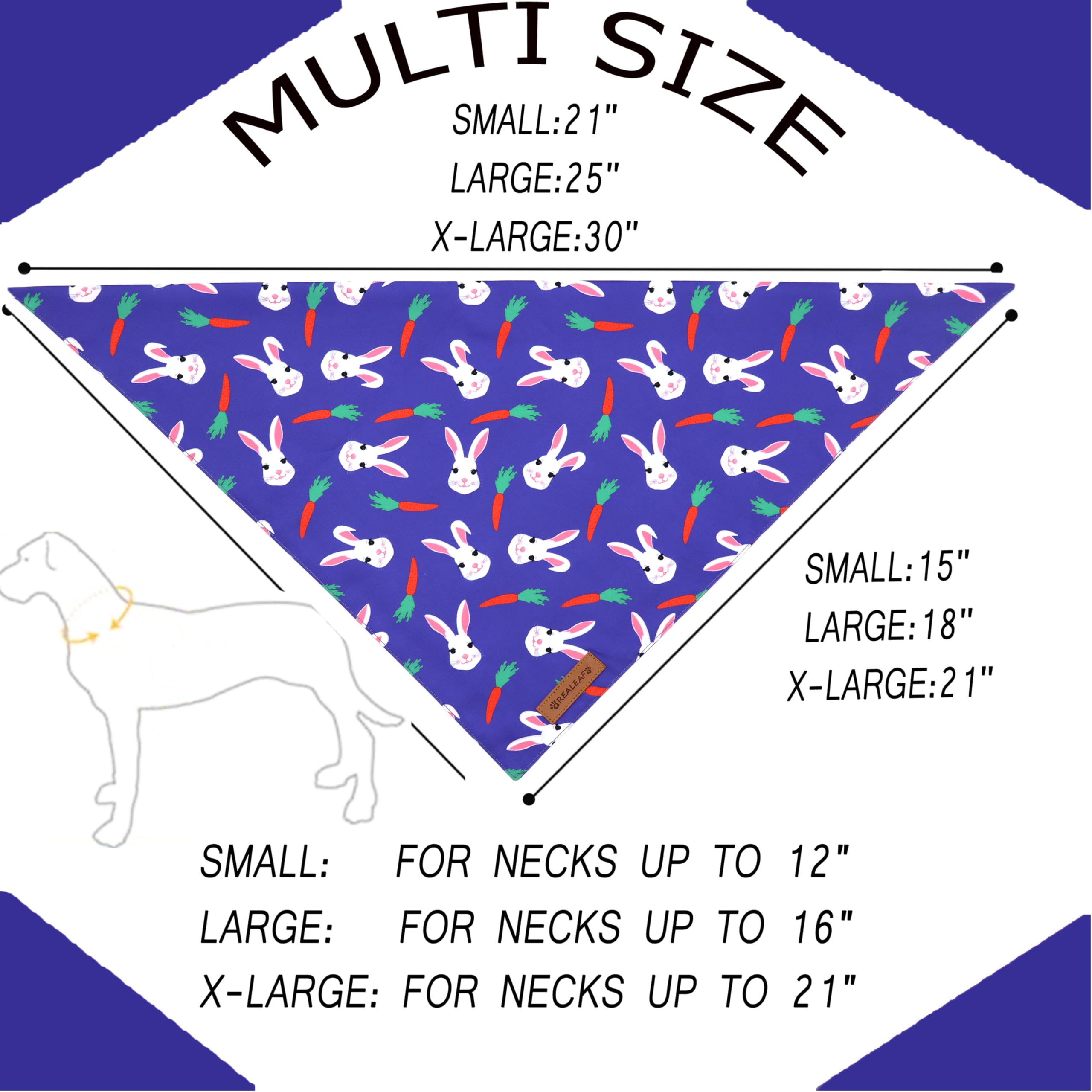 Bandana Realeaf de Pascua de doble capa, duradera para juego diario de perros.