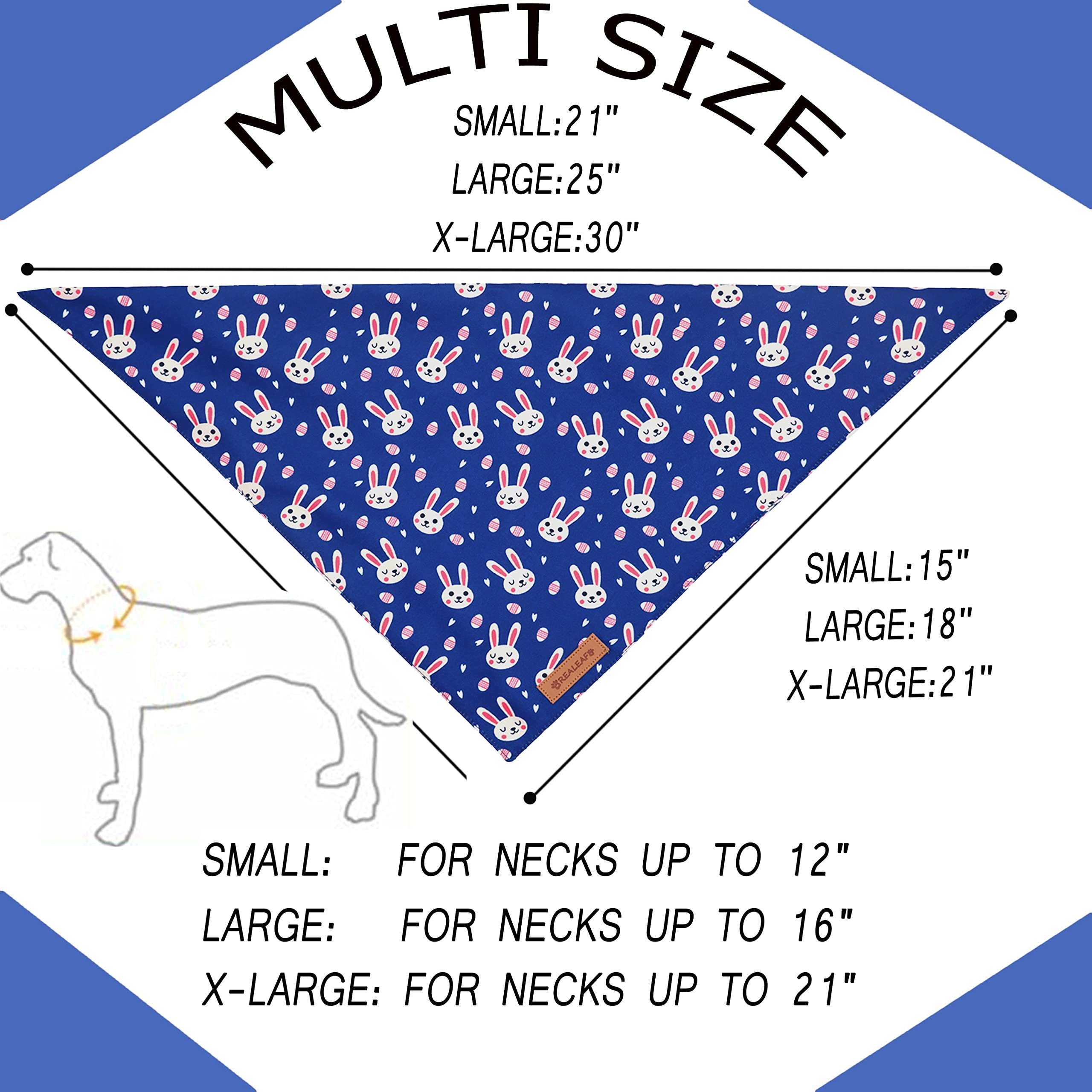 Bandana Triángulo reversible de Realeaf para perro, versátil para ambos lados.