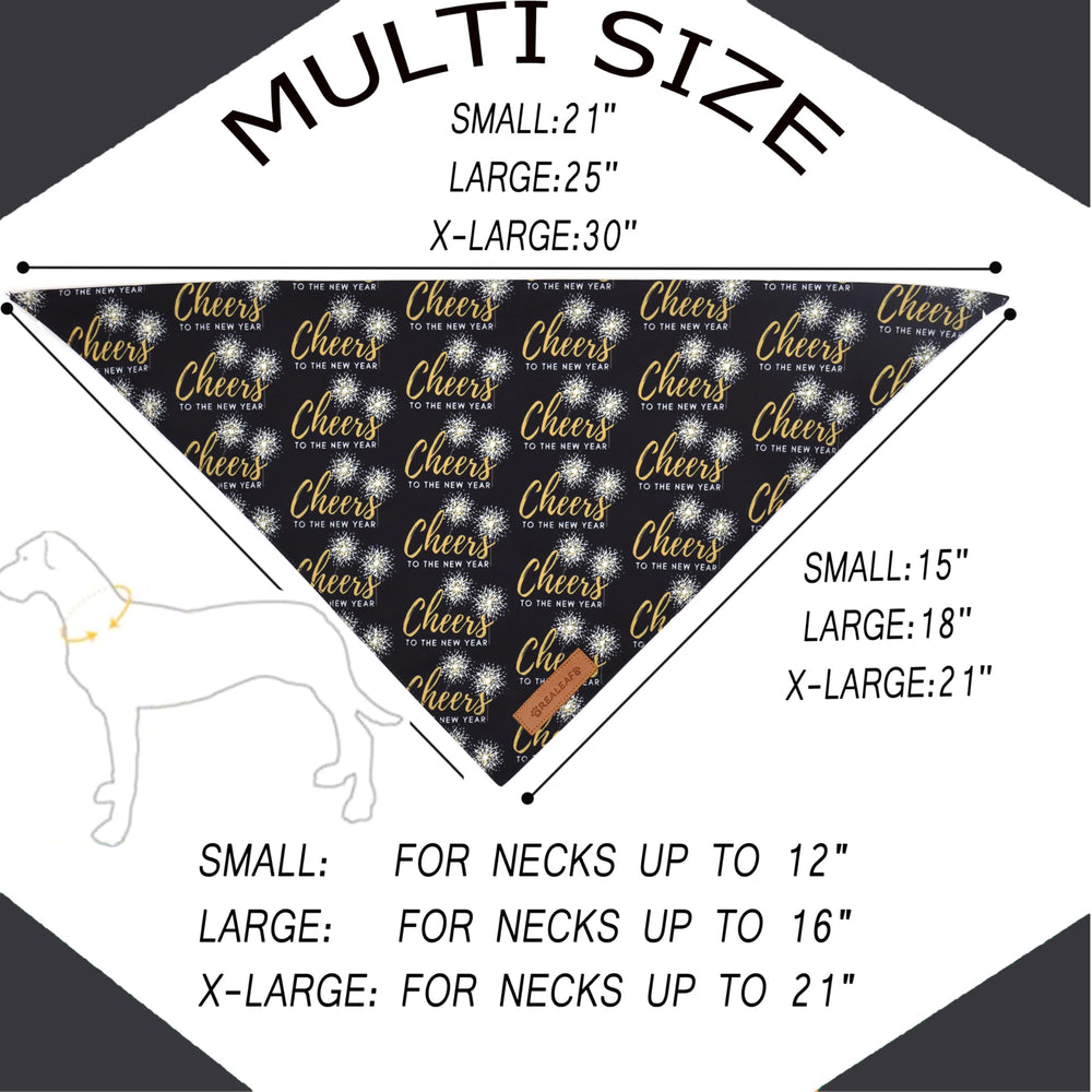 Bandana de Realeaf para perro, diseño de año nuevo, añade estilo durante celebraciones.